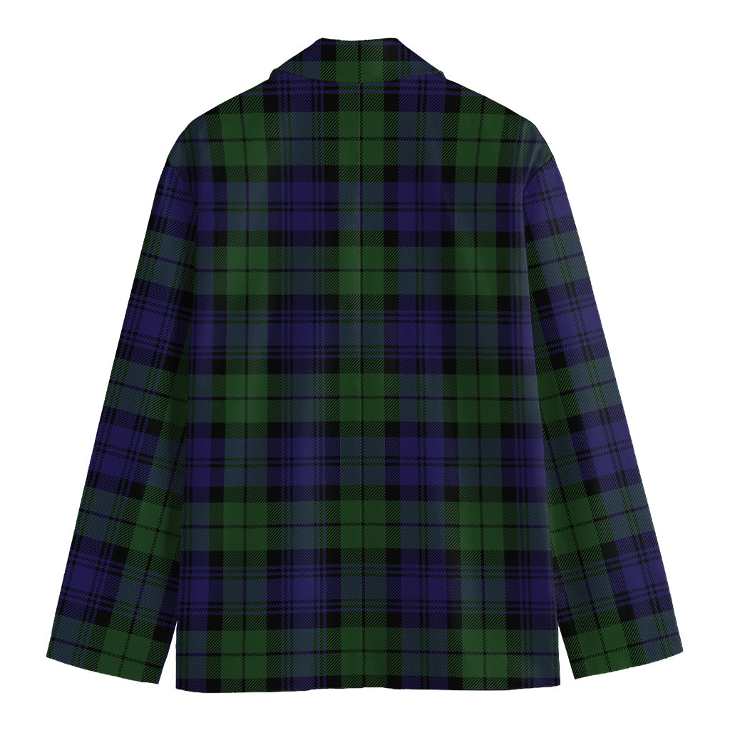 Black Watch Tartan Pattern Print Men's Cotton Blazer