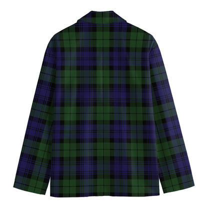 Black Watch Tartan Pattern Print Men's Cotton Blazer