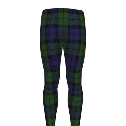 Black Watch Tartan Pattern Print Men's leggings