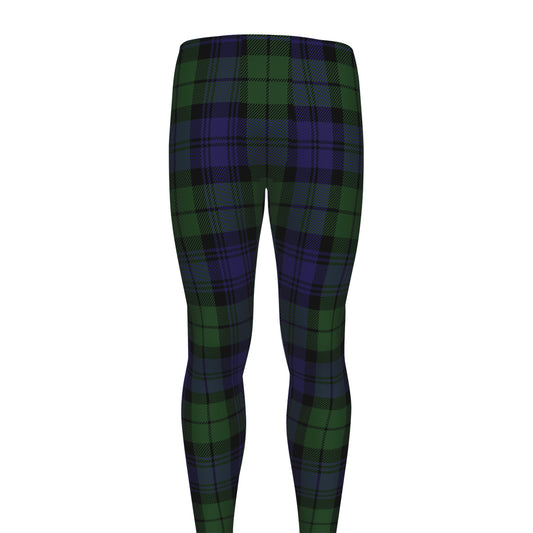 Black Watch Tartan Pattern Print Men's leggings