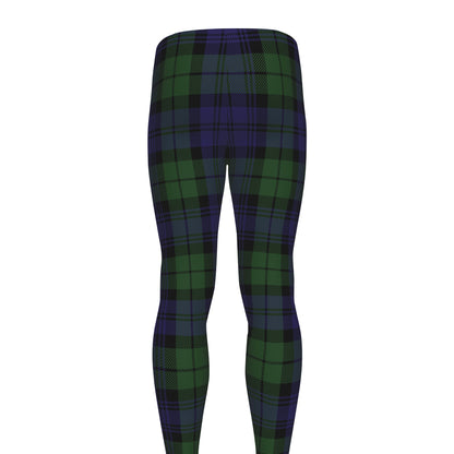 Black Watch Tartan Pattern Print Men's leggings