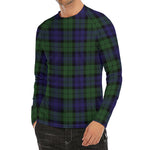 Black Watch Tartan Pattern Print Men's Long Sleeve Rash Guard