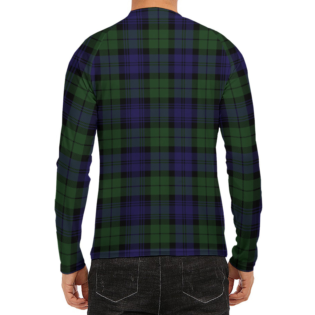 Black Watch Tartan Pattern Print Men's Long Sleeve Rash Guard