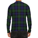 Black Watch Tartan Pattern Print Men's Long Sleeve Rash Guard