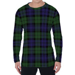 Black Watch Tartan Pattern Print Men's Long Sleeve T-Shirt