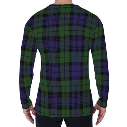 Black Watch Tartan Pattern Print Men's Long Sleeve T-Shirt