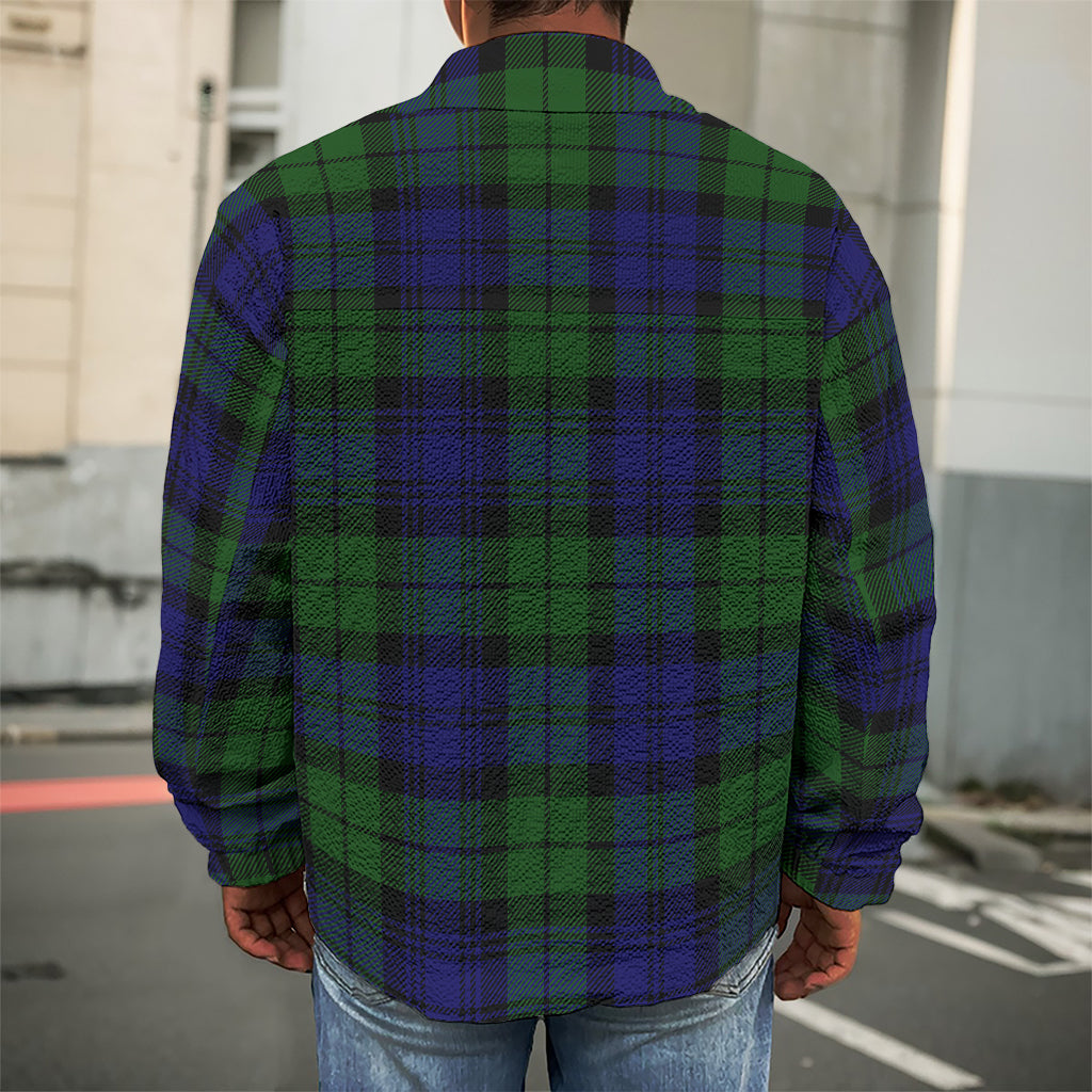 Black Watch Tartan Pattern Print Men's Shirt Jacket
