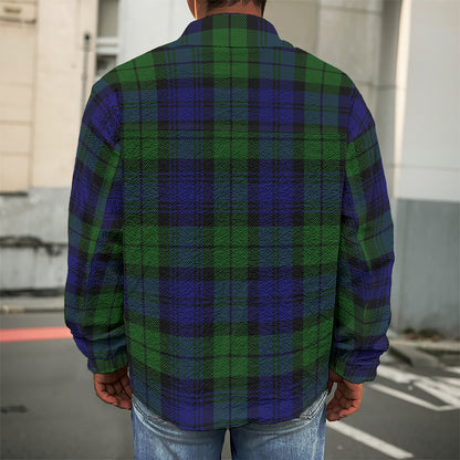 Black Watch Tartan Pattern Print Men's Shirt Jacket