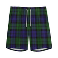 Black Watch Tartan Pattern Print Men's Athletic Shorts