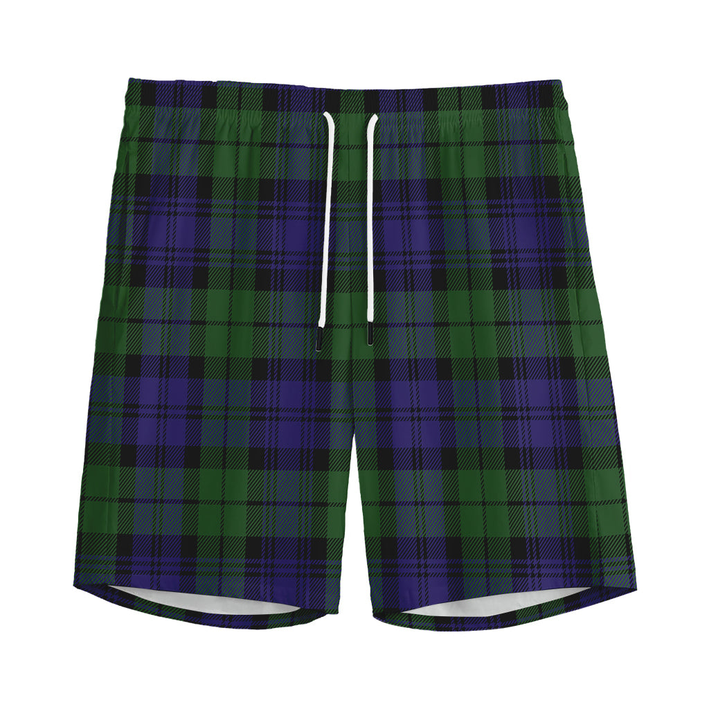 Black Watch Tartan Pattern Print Men's Sports Shorts
