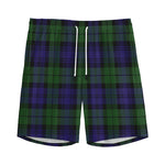Black Watch Tartan Pattern Print Men's Sports Shorts