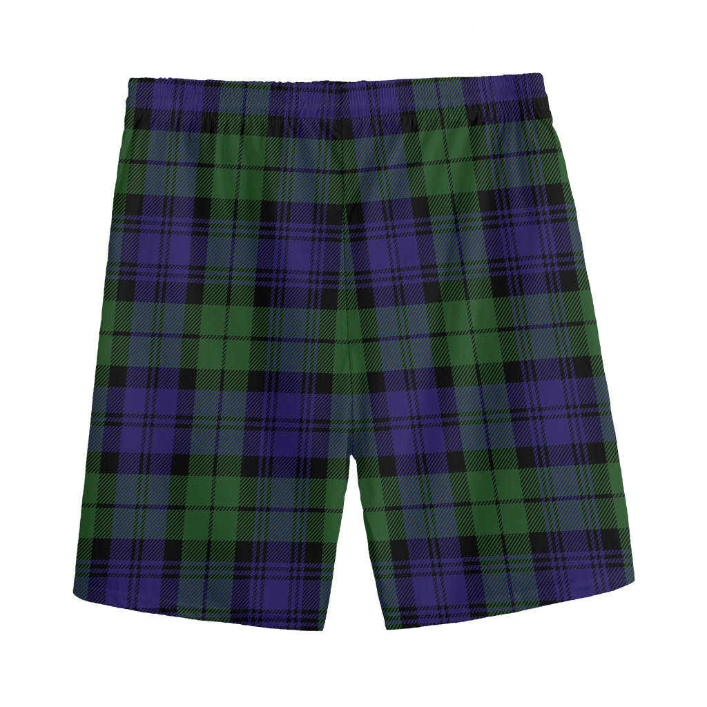 Black Watch Tartan Pattern Print Men's Sports Shorts