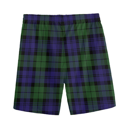 Black Watch Tartan Pattern Print Men's Sports Shorts