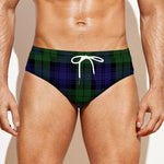 Black Watch Tartan Pattern Print Men's Swim Briefs
