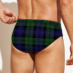 Black Watch Tartan Pattern Print Men's Swim Briefs