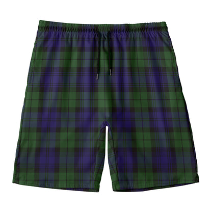 Black Watch Tartan Pattern Print Men's Swim Trunks