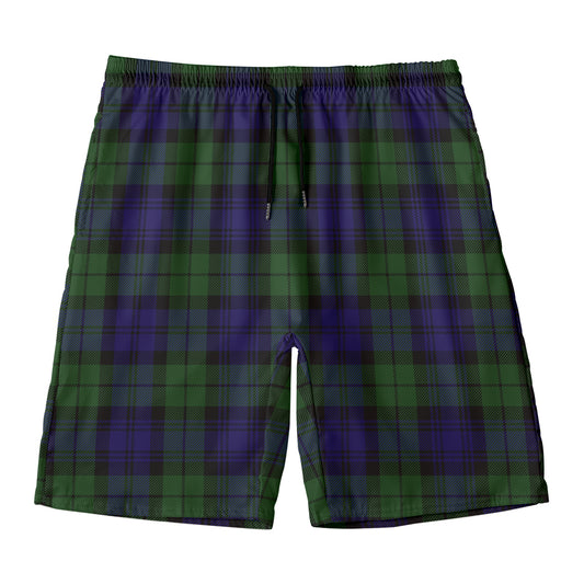 Black Watch Tartan Pattern Print Men's Swim Trunks