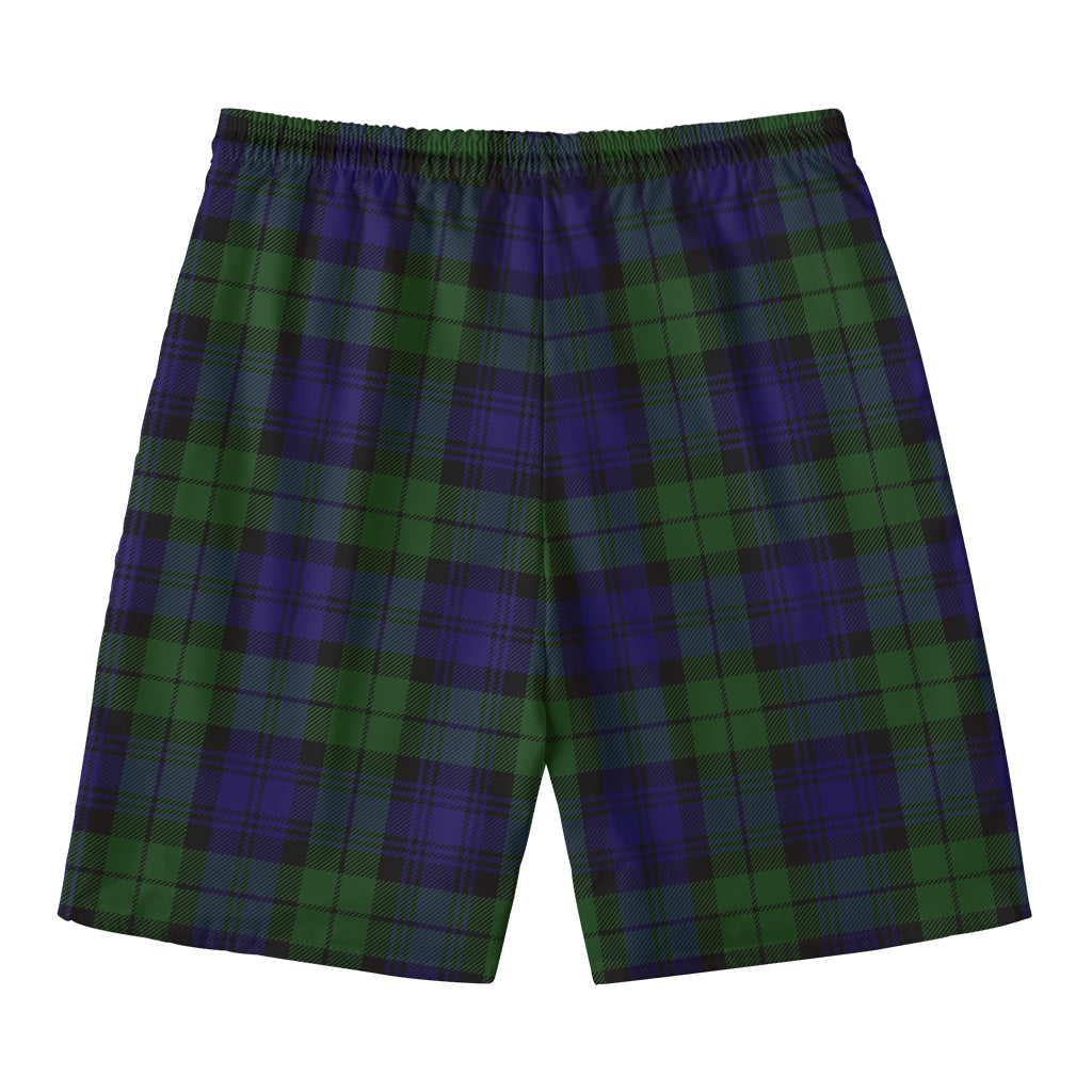 Black Watch Tartan Pattern Print Men's Swim Trunks