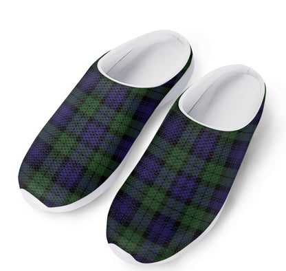 Black Watch Tartan Pattern Print Mesh Casual Shoes