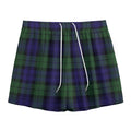 Black Watch Tartan Pattern Print Mesh Shorts