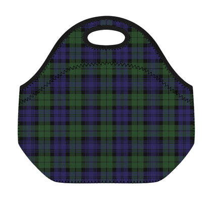 Black Watch Tartan Pattern Print Neoprene Lunch Bag