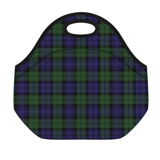 Black Watch Tartan Pattern Print Neoprene Lunch Bag