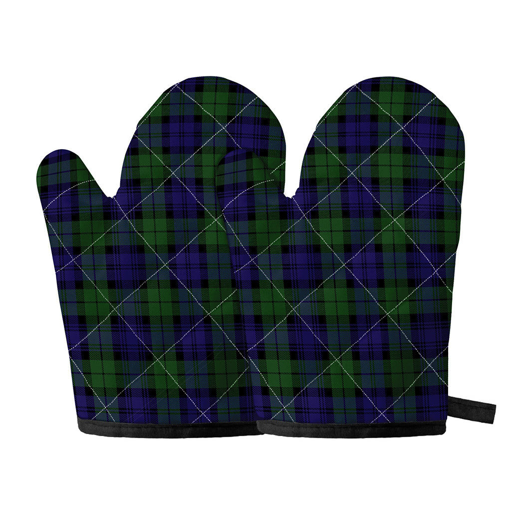 Black Watch Tartan Pattern Print Oven Mitts