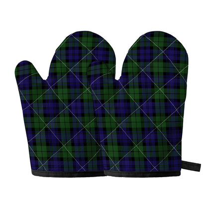 Black Watch Tartan Pattern Print Oven Mitts