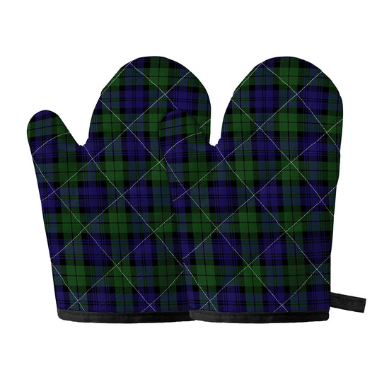 Black Watch Tartan Pattern Print Oven Mitts