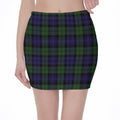 Black Watch Tartan Pattern Print Pencil Mini Skirt