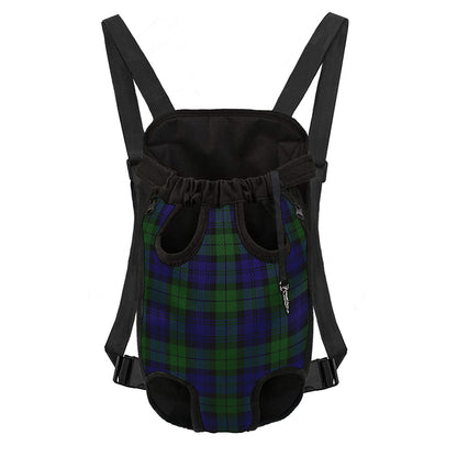 Black Watch Tartan Pattern Print Pet Carrier Backpack
