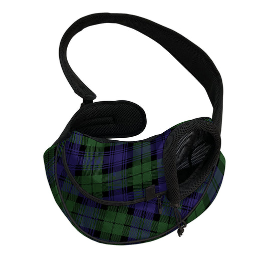Black Watch Tartan Pattern Print Pet Sling Carrier