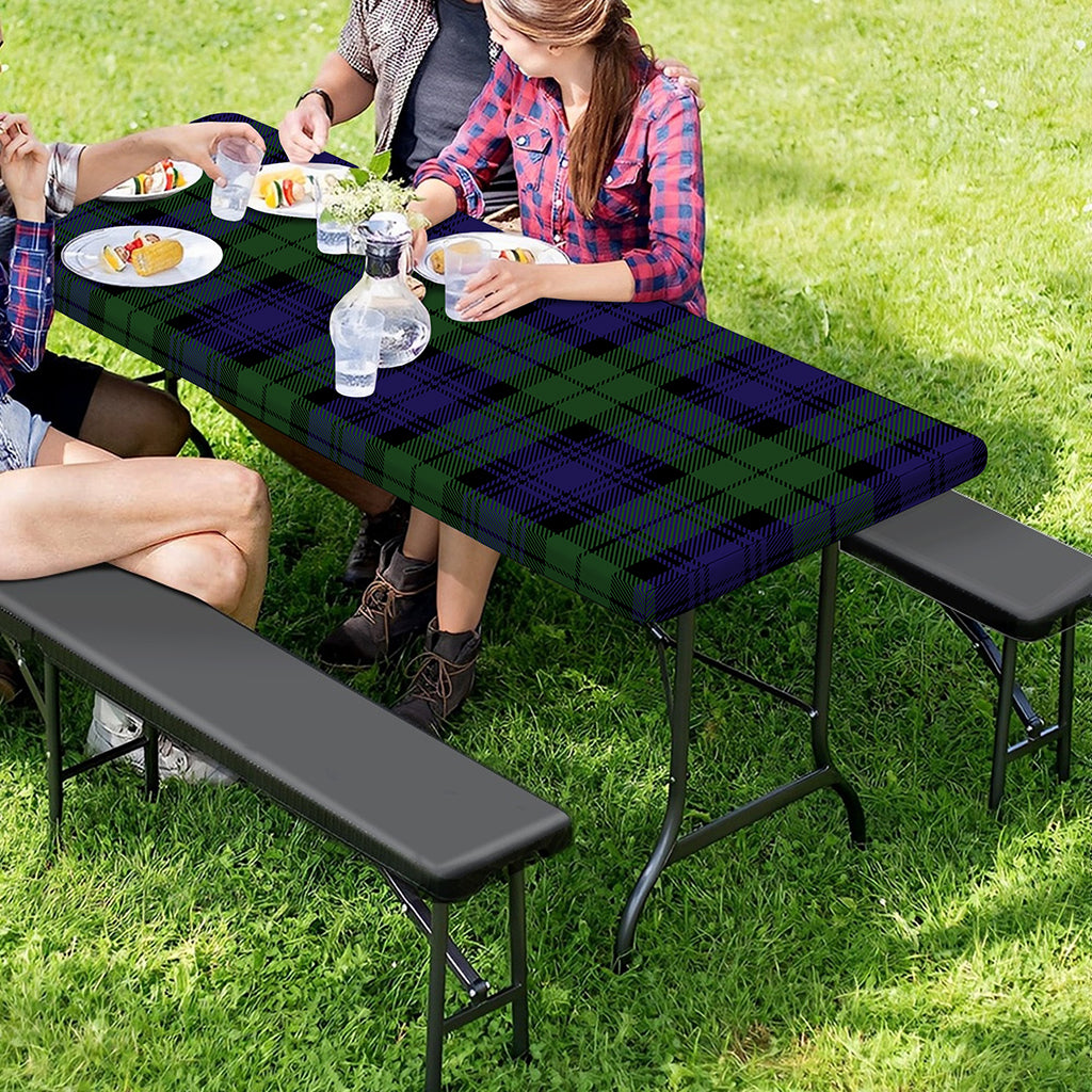 Black Watch Tartan Pattern Print Picnic Table Cover