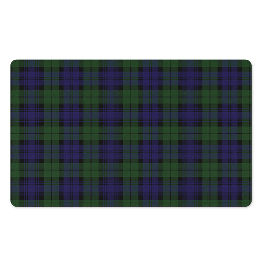 Black Watch Tartan Pattern Print Polyester Doormat
