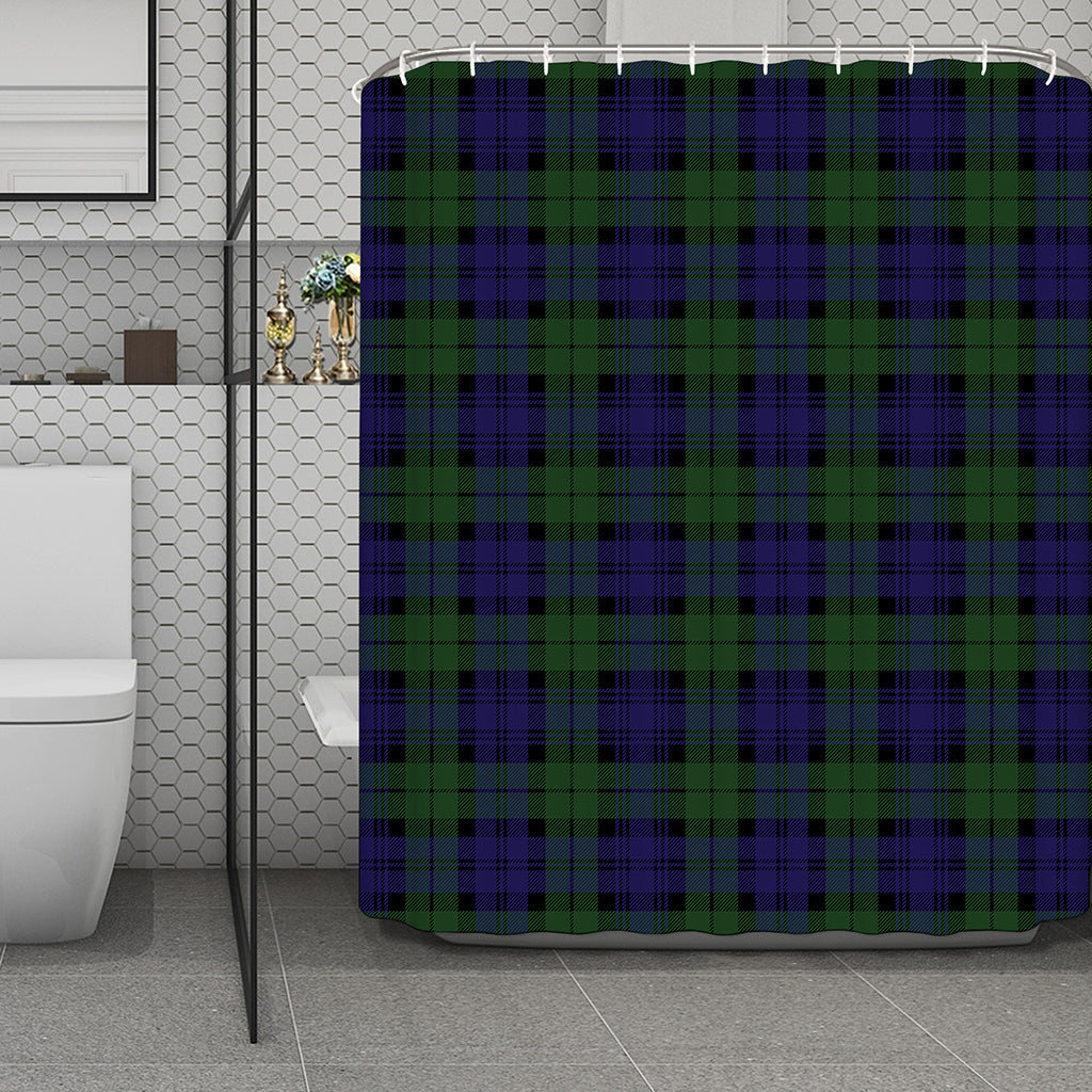 Black Watch Tartan Pattern Print Polyester Shower Curtain