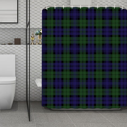 Black Watch Tartan Pattern Print Polyester Shower Curtain