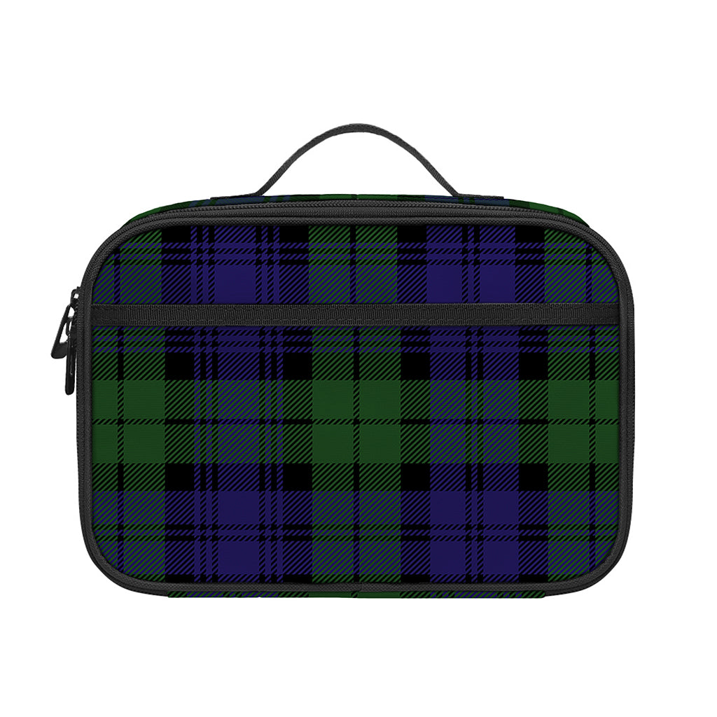 Black Watch Tartan Pattern Print Portable Lunch Bag