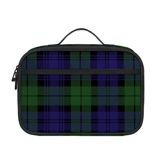Black Watch Tartan Pattern Print Portable Lunch Bag