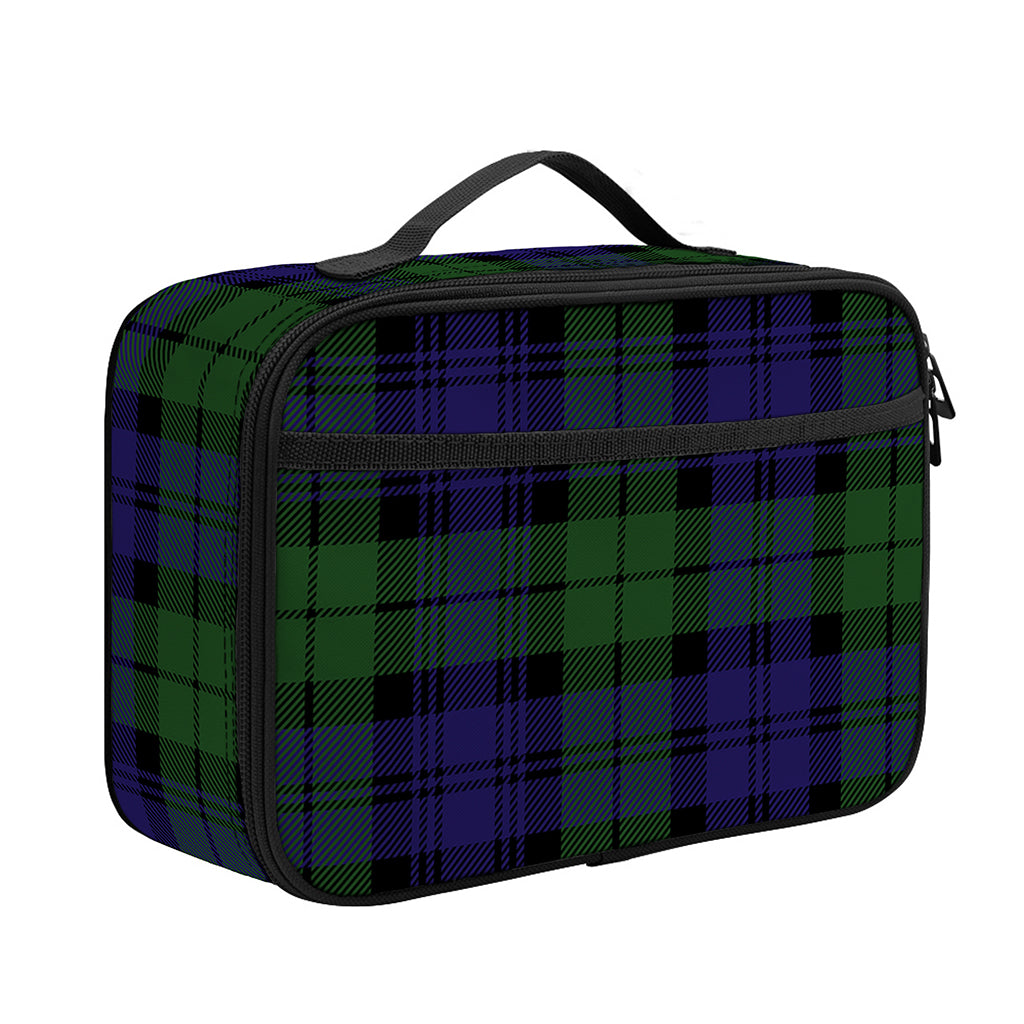 Black Watch Tartan Pattern Print Portable Lunch Bag