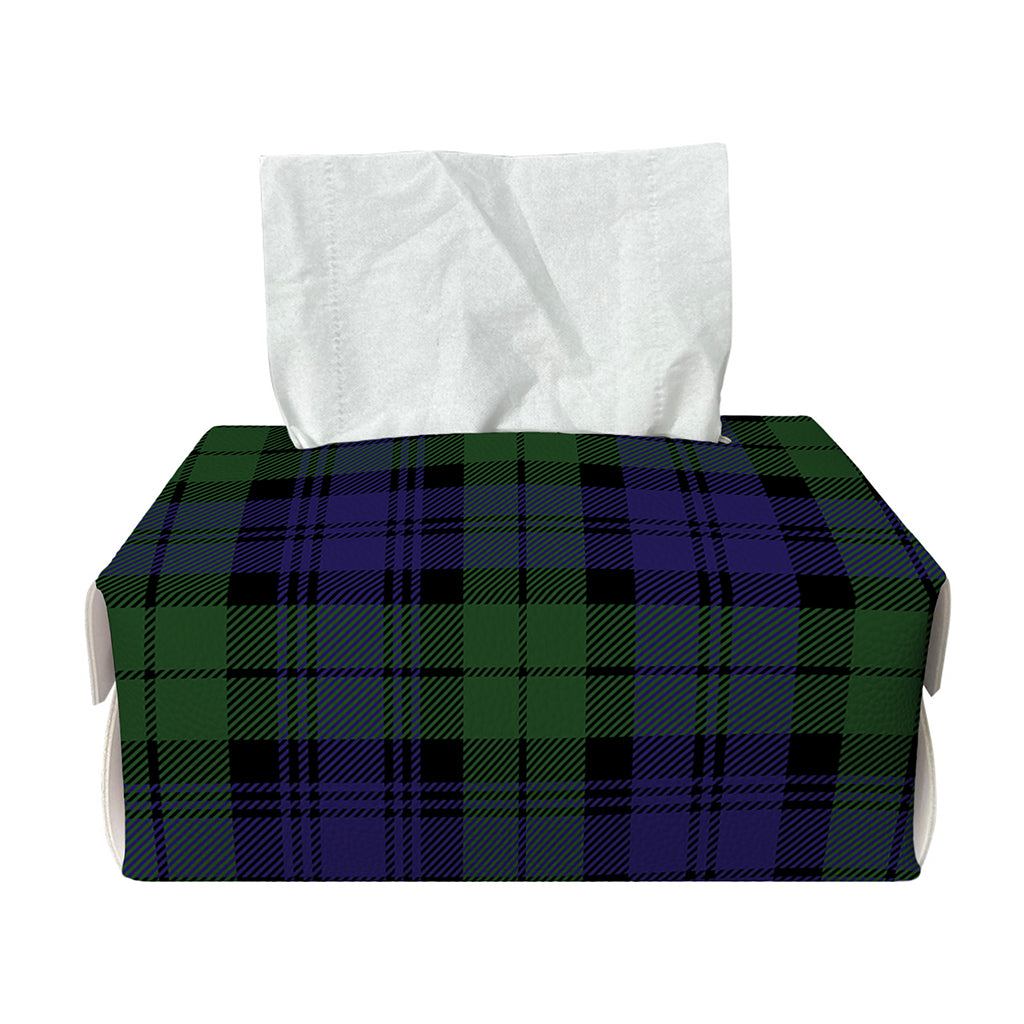 Black Watch Tartan Pattern Print Rectangle Tissue Box Cover