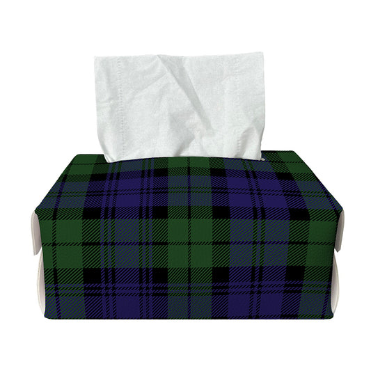 Black Watch Tartan Pattern Print Rectangle Tissue Box Cover