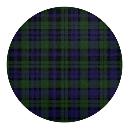 Black Watch Tartan Pattern Print Round Blanket