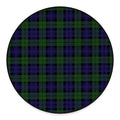 Black Watch Tartan Pattern Print Round Floor Mat