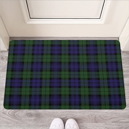 Black Watch Tartan Pattern Print Rubber Doormat