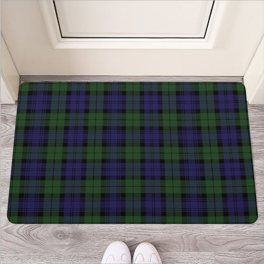Black Watch Tartan Pattern Print Rubber Doormat