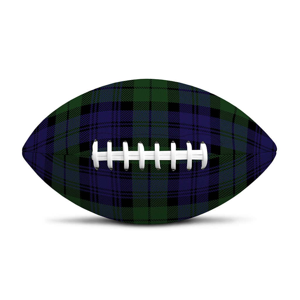 Black Watch Tartan Pattern Print Rugby Ball