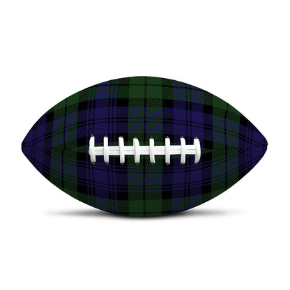 Black Watch Tartan Pattern Print Rugby Ball