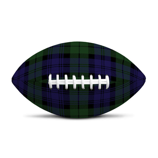 Black Watch Tartan Pattern Print Rugby Ball