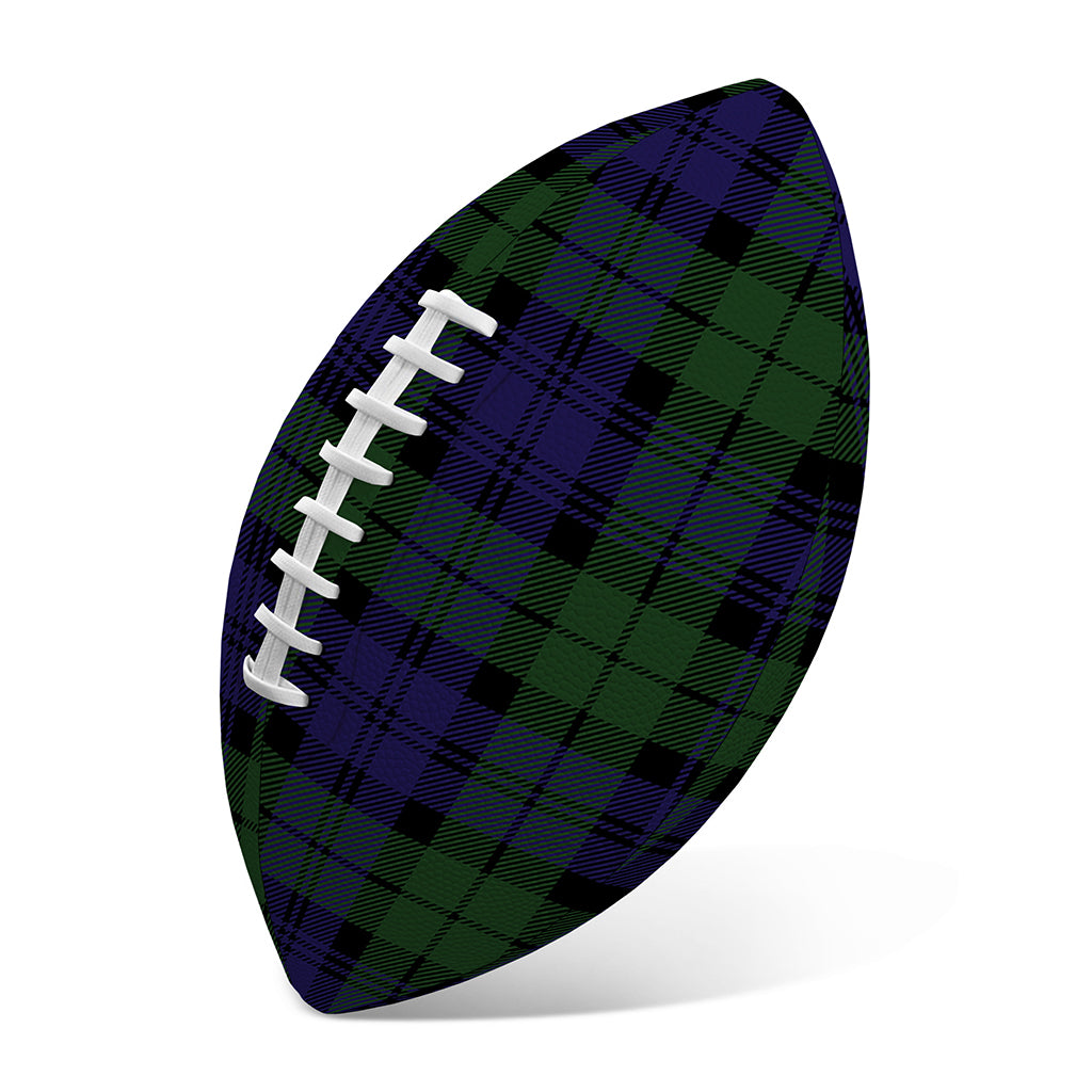 Black Watch Tartan Pattern Print Rugby Ball