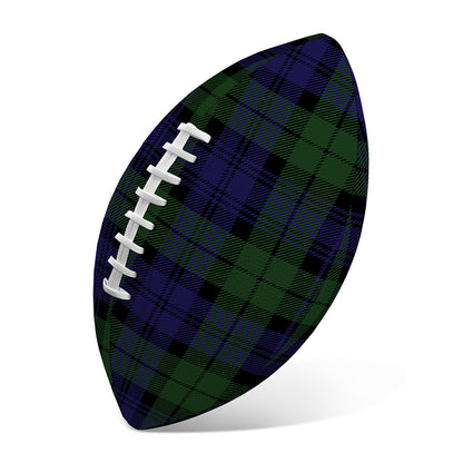 Black Watch Tartan Pattern Print Rugby Ball